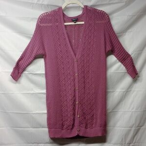 Torrid Mauve Open-Knit Cardigan